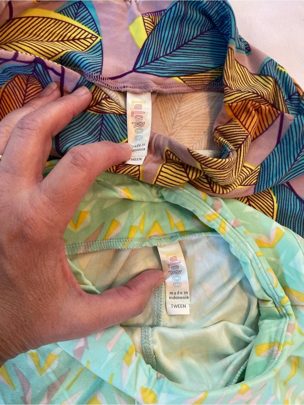 LuLaRoe Kids Leggings 4-set,‎ Various Prints, Two NWOT, Two are NWT, Size Tween
